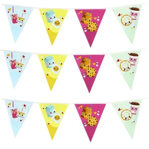 Fun Bright Color Triangle Party Banner Reusable Decor For Summer Pool Party Backdrop