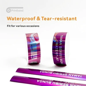 Shiny Laser Paper Wristband Disposable Security Admission For Nightclub KTV Party Concert Waterproof Custom Identification