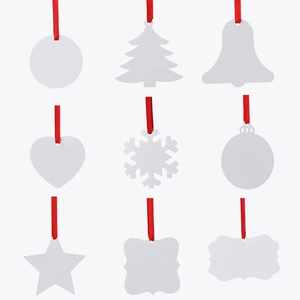 Custom Type Shape Sublimation Christmas Ornaments Aluminum Christmas Ornaments Aluminum Ornaments