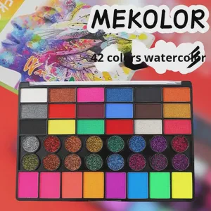 42-Color Stage Easy-To-Apply Non-toxic Halloween Paint Quick-Drying Performance Water-Soluble Facial Body Painting