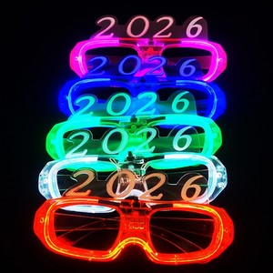 Carnival Party LED Glasses Christmas Party Supplies Plastic 2026 New Year Luminous Glasses