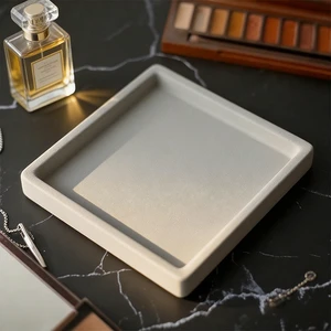 Custom Concrete Round Home Decor Organizer Tray-Eco-friendly Modern Design For Ramadan & Wedding Occasions