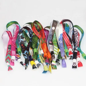 2026 Custom Fabric Party Bracelet Festival Cloth Entrance Ticket Woven Wrist Hand Bands VIP Satin Concert Wristband for Events