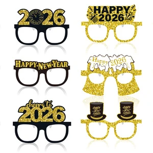 Wholesale Happy New Year Eyeglasses Fancy New Year Party Glasses Celebration Party Favor for 2026 New Year's Eve