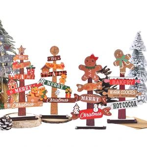 Easter Small Wooden Animal UV Printed Irregular Shape Desktop Tree Ornament With Stand-Freestanding Decoration