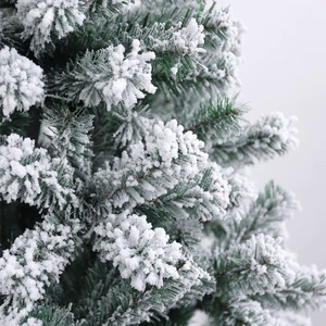 Floor-Standing Flocked Tall Snowy Stable Ideal Christmas Tree for Living Room Centerpieces