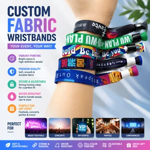 Custom Festival Wristband, Personalized Event Fabric Bracelets For Concerts, Parties, VIP Access, Colorful Printed Band