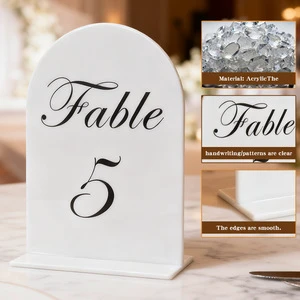 Acrylic Arched Customizable Wedding Table Cards Numbers Seat Cards Party Banquet Centerpieces Large Quantities Best Prices