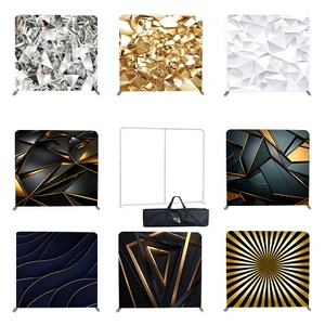 Collapsible 8*8ft Tension Fabric Backdrop For Party Wedding Birthday Events Backdrop Plain Photo Booth Backdrop