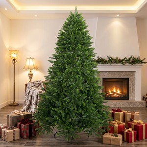 Manufacturer Wholesale Realistic Full PE Tree Xmas Tree Artificial Christmas Tree With Metal Stand