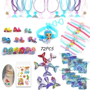 Mermaid Theme Party Favors Kids Pinata Filler Wedding Gifts Bracelet Ring Halloween Christmas New Year Toys Birthday Goodies PVC