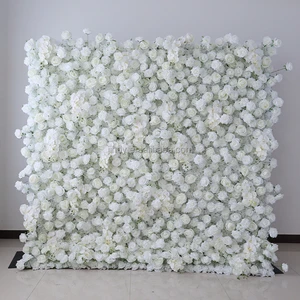 Wedding Supplies Floral Wall Panel Decoration White Rose Flower Wall Backdrop 8ft by 8ft