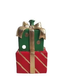 Party Decorations Polyresin Christmas Ornaments Gift Box Tree Stand For Sale