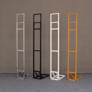 Party Square Gold Metal Arch Support Frame Stage Background Telescopic Pole Wedding Decoration Props Backdrop Arch Stand