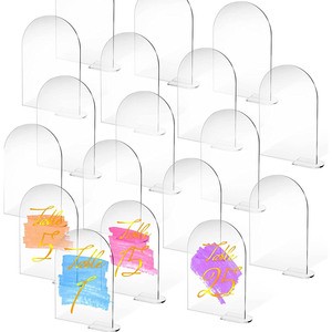 Transparent Arched Semi-Circular Table Seat Cards for Wedding and Party Decorations
