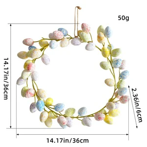 2024 Creative 36cm Easter Egg Garland Latex Party Decoration with Hot Model Easter Gift Idea in Bag Packaging