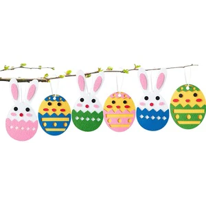 30 Pcs Colorful Hanging Spring Easter Decoration Handmade Felt 3D Easter Egg Tree Ornaments for Home Office Yard Party