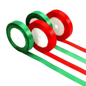 Factory Christmas Satin Ribbon 16mm Wide Holiday Craft Ribbon for Gift Wrapping and Decoration