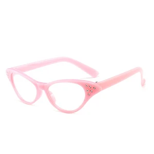 50s 60s Plastic Cat Eye Glasses Rhinestones Customizable Party Costume Accessory Hip Hop Halloween Dress Role Play Theme Party