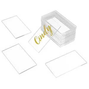 Clear Acrylic Place Cards Small Rectangle Acrylic Blank Seating Card Escort Name Plate for Table Setting, Wedding Dinner Party