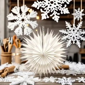 Wholesale Eco-Friendly Flat Paper Fan and Honeycomb Ornaments for Party Graduation Easter Diwali Decorations & Supplies
