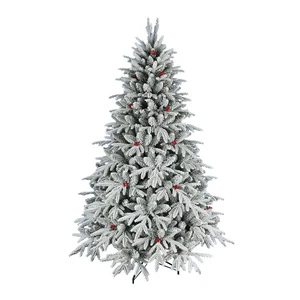 Custom Three-Dimensional Snowflake Scene Christmas Tree Stand PE Mixed PVC Flocking Snow-Covered Accessories Included Direct