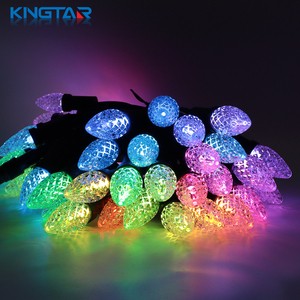 LED Light Strings Outdoor DC12V IP68 PVC RGB C9 Strawberry Bulb Christmas Decoration