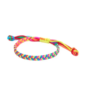 New Trendy Women's Dragon Boat Festival Rainbow Colorful Rope Woven Friendship Bracelet for Party