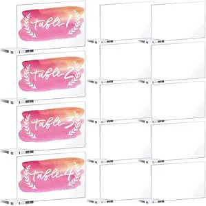 48pcs Transparent Eco-Friendly Rectangular Acrylic Reserved Seat Cards for Wedding Party or Restaurant Table Numbering