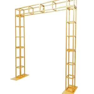 Square Pillar Wedding Arch Backdrop Stand with Shelves