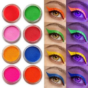 Water-Based Fluorescent Face Paint Eyeshadow | UV Glow Neon Eye Art for Festivals & Parties