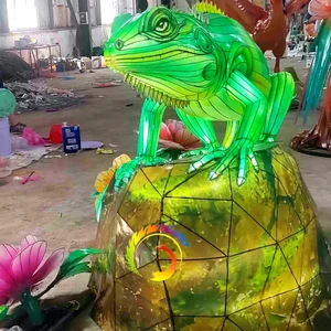Custom Made Rigid Surface Chinese Lantern Rock Flowers Waterproof Outdoor Show Easter Christmas Thanksgiving Decoration