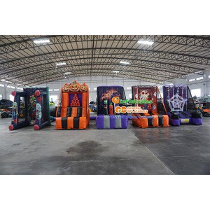 Halloween 5-in-1 Inflatable Game Combo for Parties and Festival | Inflatable Axe Throw Ring Toss Ghost Target Spider Web Game