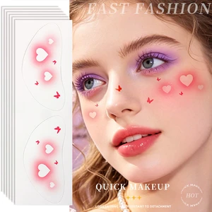 Factory Direct Temporary White Indian Sexy Pink Gradient Heart Butterfly Freckle Patches Romantic Makeup Art Party Face