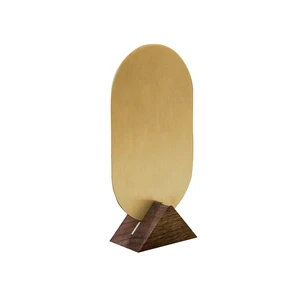 Becora Modern Solid Wood and Brass Place Cards Table Number Plate Double-Sided Restaurant Customizable LOGO