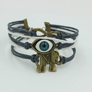 Bizarre Mystical Wrist Protector Bracelet with Bohemian Design Hanging Format on Rope for Birthday Occasions