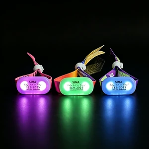 Modern Comfortable LED Luminous Music Sync Nylon+ABS Fabric Adjustable Bracelet ROMANCE Theme Silk Screen Printed