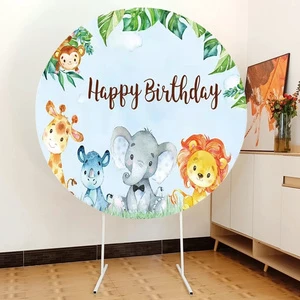 Circle Metal Backdrop Arch Stand Birthday Party Decorations Customized Wedding Decor Arches Stand With Round Background Cover
