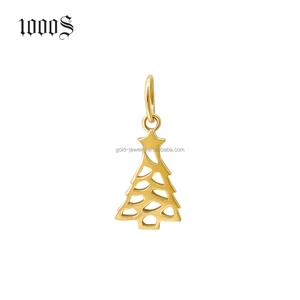 Christmas Earrings 14K Gold Necklace Wholesale New Year Gift Pendant Christmas Tree Fine Jewelry Accessories Findings