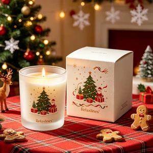 Home Decor Holiday Party Christmas Candles Gift Personalized Glass Modern Scented For Indoor Gifts Customizable Soy Wax