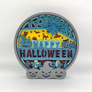 New Art Home Carving Ornaments Party Holiday Supplies Halloween Decor Wooden Sculpture