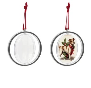 Hot Christmas Round Hanging Photo Frame Ornament Baubles Picture Holder for Home/Christmas Holiday Decoration
