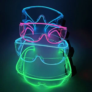 Cool Glowing LED Goggles Glasses for Halloween Christmas Electronic Music Bar Disco KTV Carnival Birthday Party Atmosphere Props