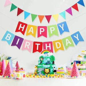 Birthday Felt Happy Birthday Party Banner One Banner Two Banner for Decoration Ornament Supplies