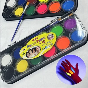 UV Face Color Body Painting Set for Halloween & Birthday Parties Waterborne Powder Face Color for Events