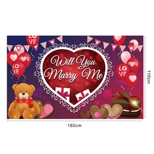 WILL YOU MARRY ME Banner Backdrop for Valentine's Day Wedding Bridal Shower Marriage Proposal Engagement Party Supplies