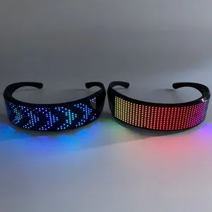 Stylish Party LED Glasses, USB Rechargeable Rave Light up Glasses, App Programmable & DIY Message Display