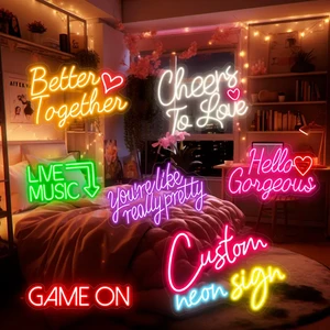 Lc LED Neon Sign Custom Photography Backdrop Neon Letters Social Media Content Studio Neon Sign