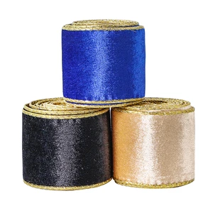 MSD 2026 New Customized Single Velvet 6.3CM Width Wired Ribbon Decoration Christmas Velvet Ribbon Wholesale