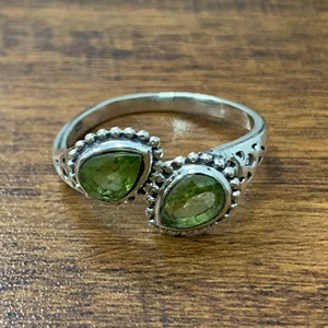 Wholesale Natural Peridot Ring for Women Fine 925 Sterling Silver Gemstone Ring, August Birthstone Gemstone Ring